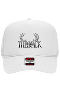 Black rack logo trucker hat version 2